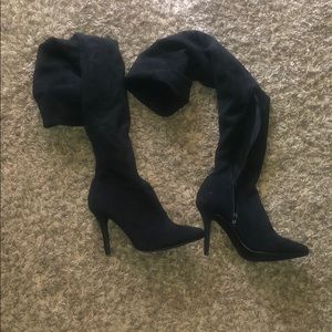Black thigh high boots
